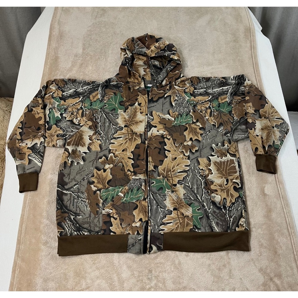 Gander Mountain Hoodie Men's size 3XL Camo Advantage Timber Leaf Full zip